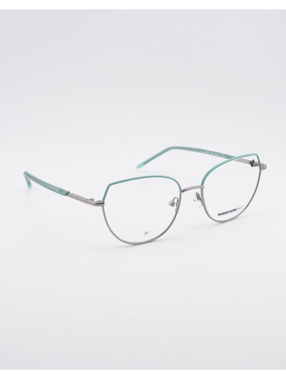 Marchon M-4030 070 Cat Eye Eyeglasses 54mm – Gunmetal / Seafoam